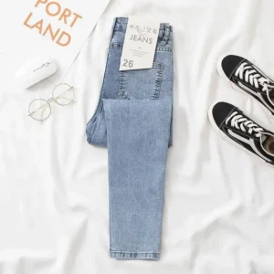 Wyszczuplające jeansy slim fit damskie wielokolorowe Beżowy