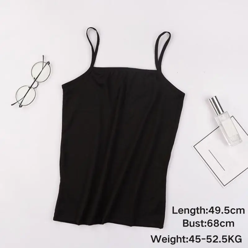 Y2K Crop Top Camisole na Ramiączkach z Wbudowanym Biustonoszem Błękitny