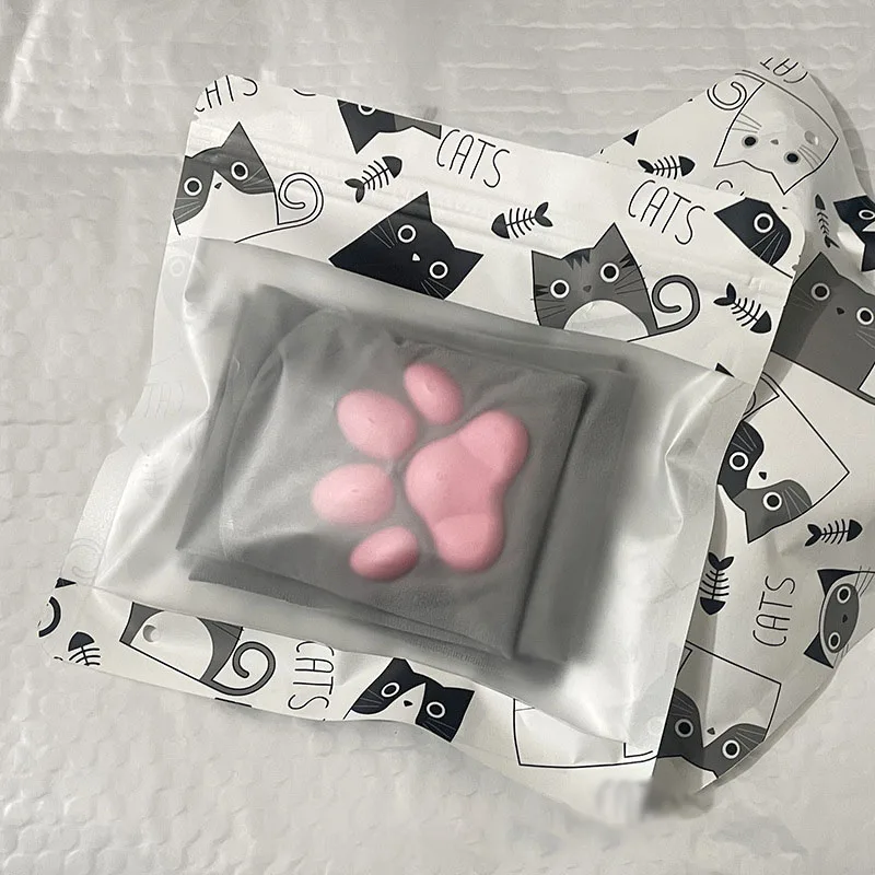 Zakolanówki z silikonowymi łapkami kota 3D Zielony