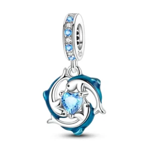 Zawieszka charm srebro 925 — niedźwiedź, słoń, kot, pies Czarny