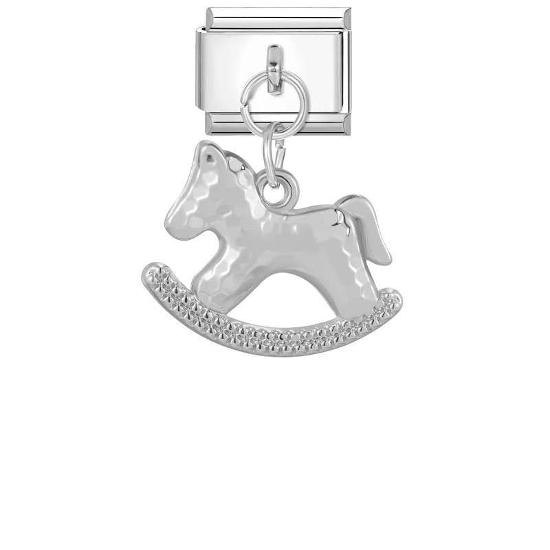 Zawieszka charms z kotkiem i sercem do bransoletki Cyrkonia