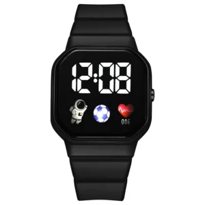 Zegarek sportowy LED silikonowy damski – cyfrowy elektroniczny Różowy