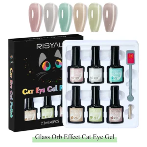 Żel do paznokci 9D Cat Eye magnetyczny efekt kociego oka Beżowy