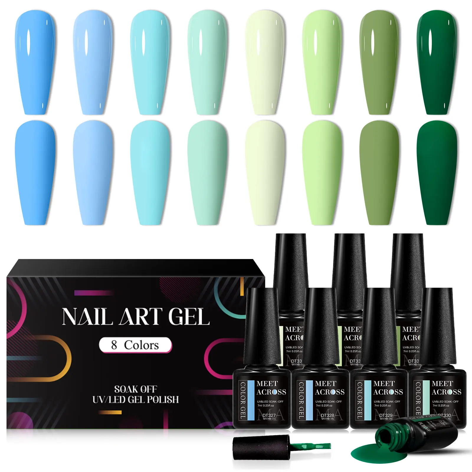 Zestaw 8 magnetycznych żeli do paznokci Rainbow Cat 9D — manicure hybrydowy Antyczny mosiądz