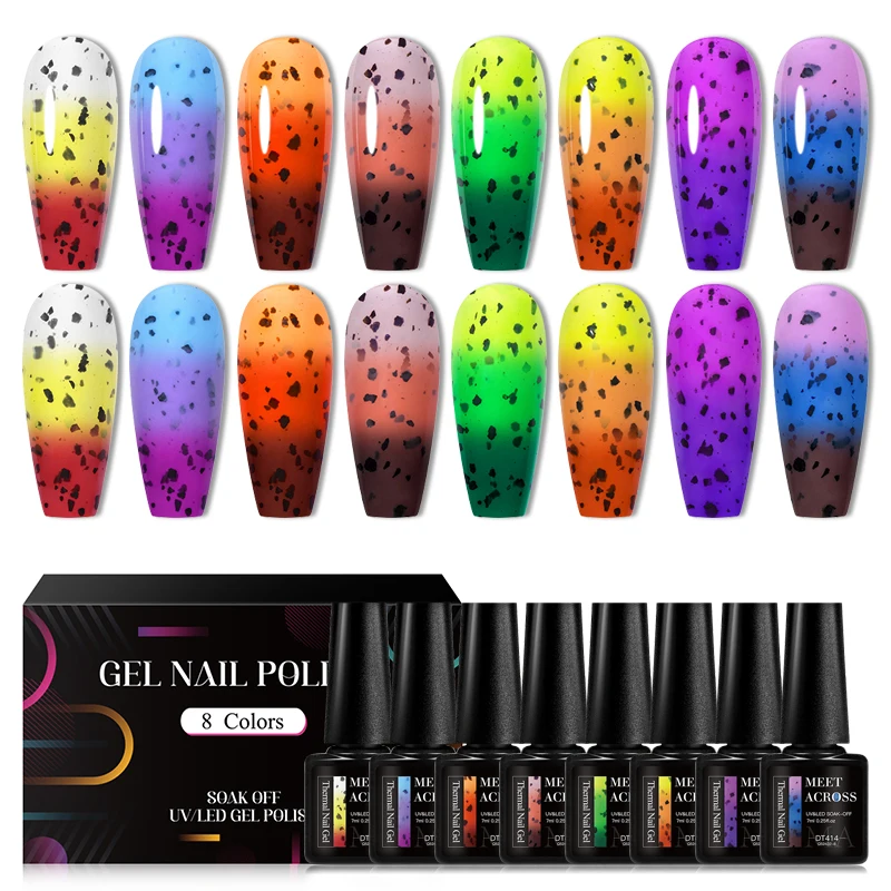 Zestaw 8 magnetycznych żeli do paznokci Rainbow Cat 9D — manicure hybrydowy Jadeitowa zieleń