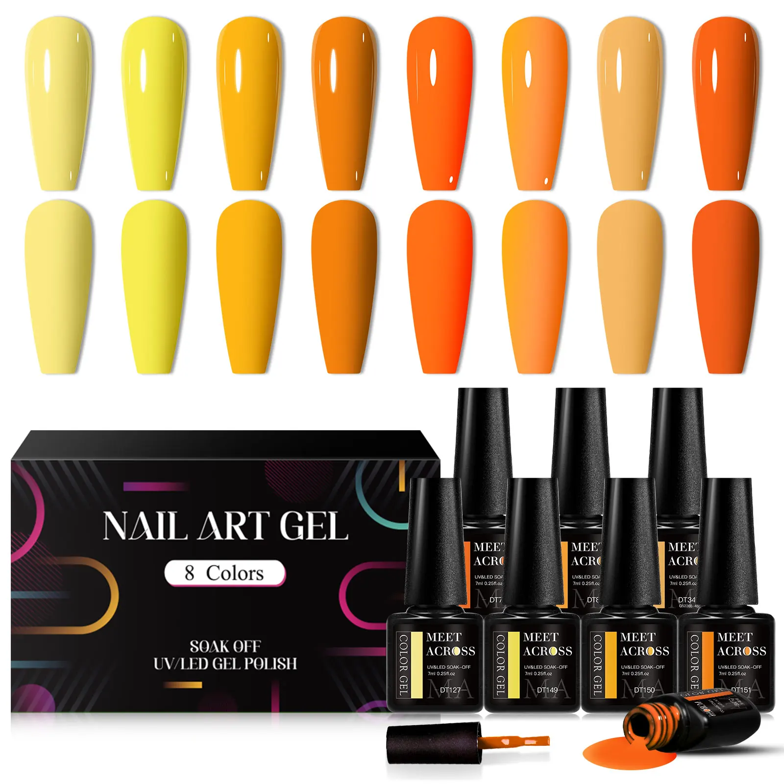 Zestaw 8 magnetycznych żeli do paznokci Rainbow Cat 9D — manicure hybrydowy Krem