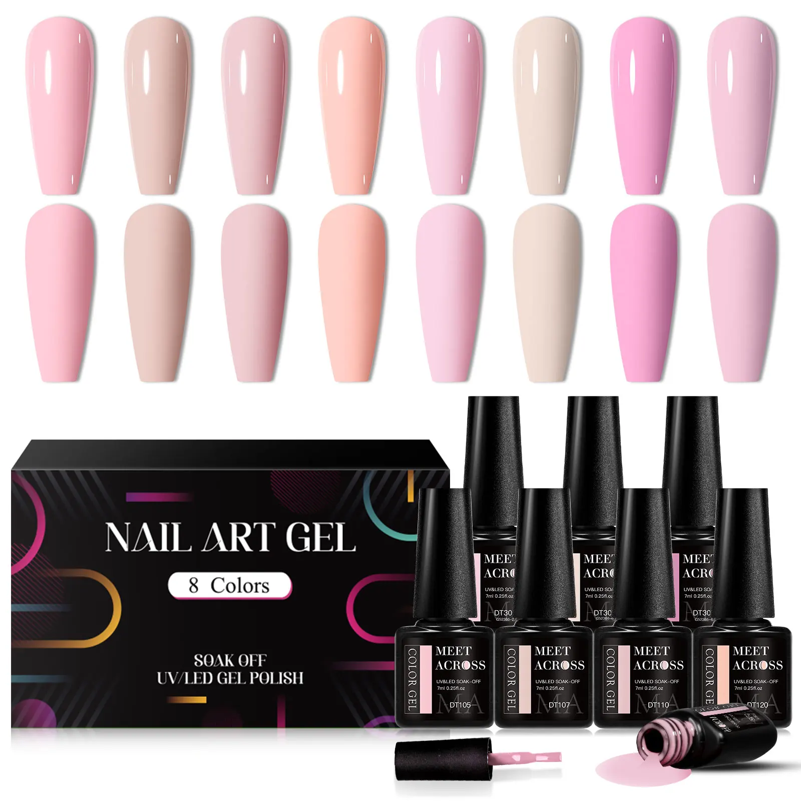Zestaw 8 magnetycznych żeli do paznokci Rainbow Cat 9D — manicure hybrydowy łupek