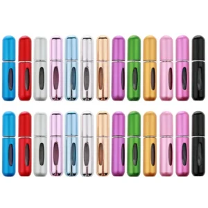 Zestaw 10 mini butelek do perfum 5ml z pompką – podróżne Wielo