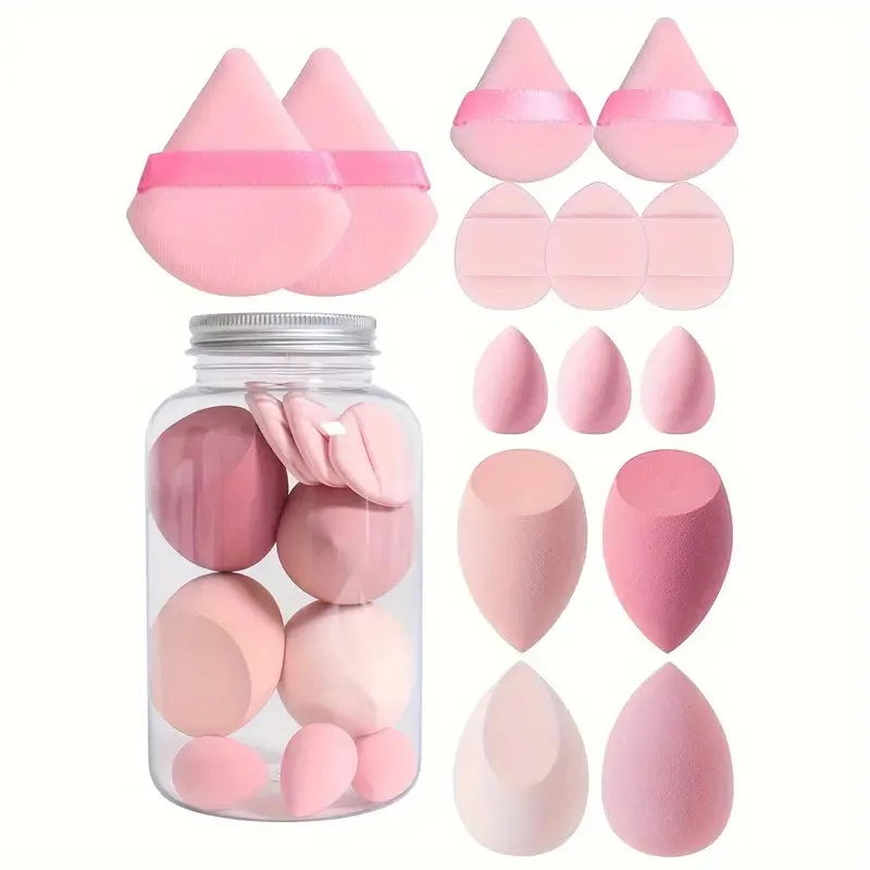 Zestaw 14 gąbek kosmetycznych beauty egg — podkład i puder Biały