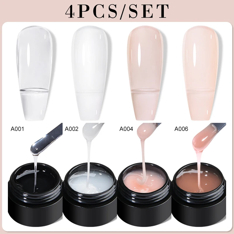 Zestaw 4 twardych żeli do przedłużania paznokci MEET ACROSS Auroras Hard Gel Fioletowy/фиолетовый