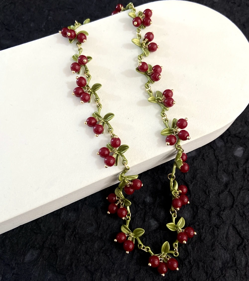 Zestaw biżuterii retro z kamieniami naturalnymi — kolczyki, bransoletka, naszyjnik 7th color necklace