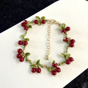 Zestaw biżuterii retro z kamieniami naturalnymi — kolczyki, bransoletka, naszyjnik Color 7 bracelet