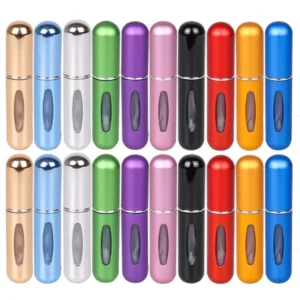 Zestaw 10 lub 20 butelek do perfum 5ml z atomizerem – podróżne