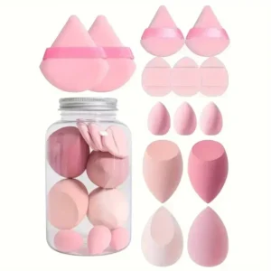 Zestaw gąbek do makijażu beauty blender 12/14 sztuk z mini puffs Biały