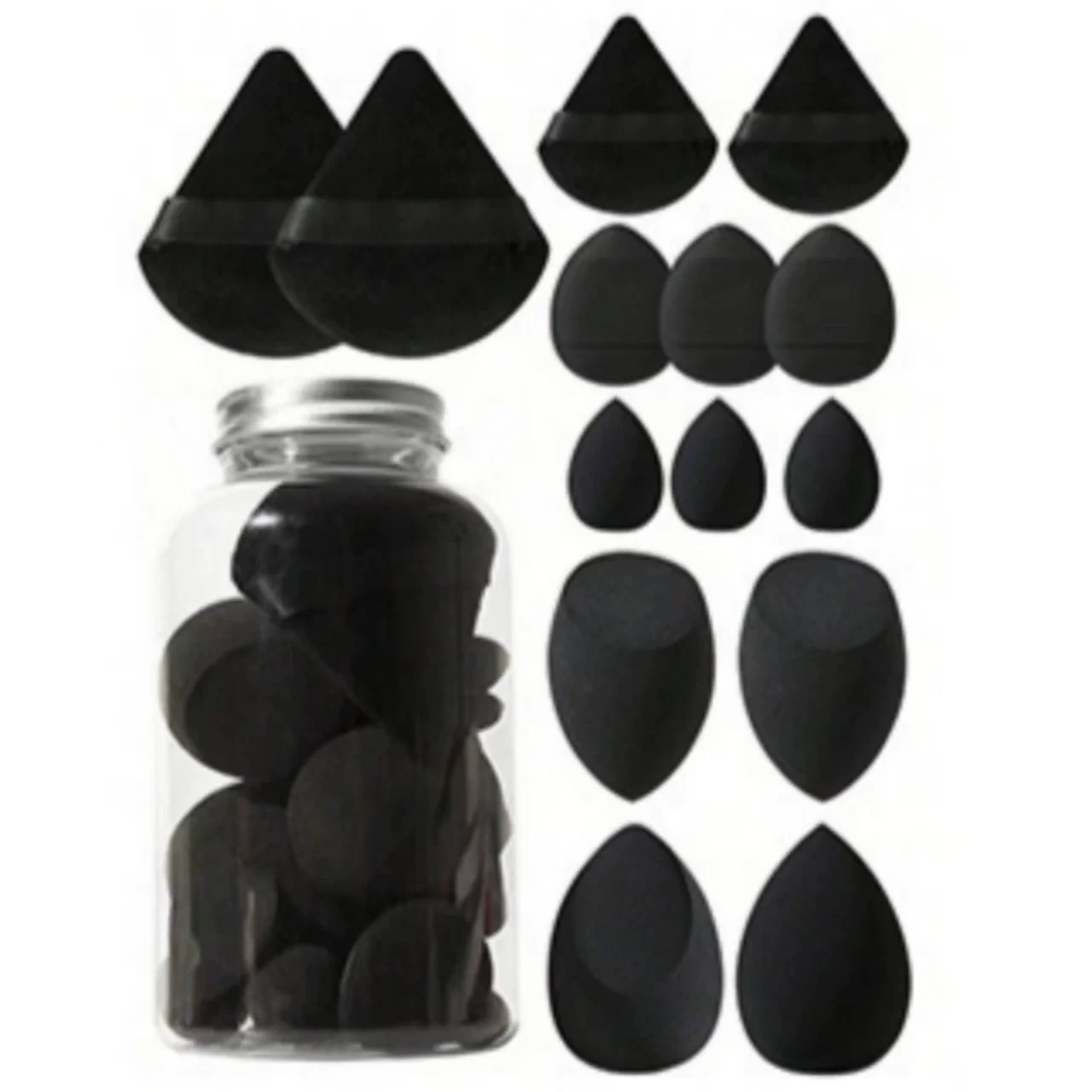 Zestaw gąbek do makijażu beauty blender 12/14 sztuk z mini puffs Fioletowy