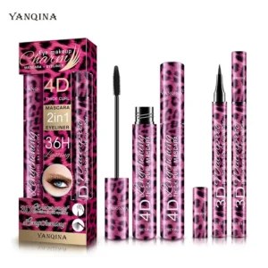 Zestaw do makijażu oczu 4D YANQINA — eyeliner, tusz i ołówek do brwi Czarny