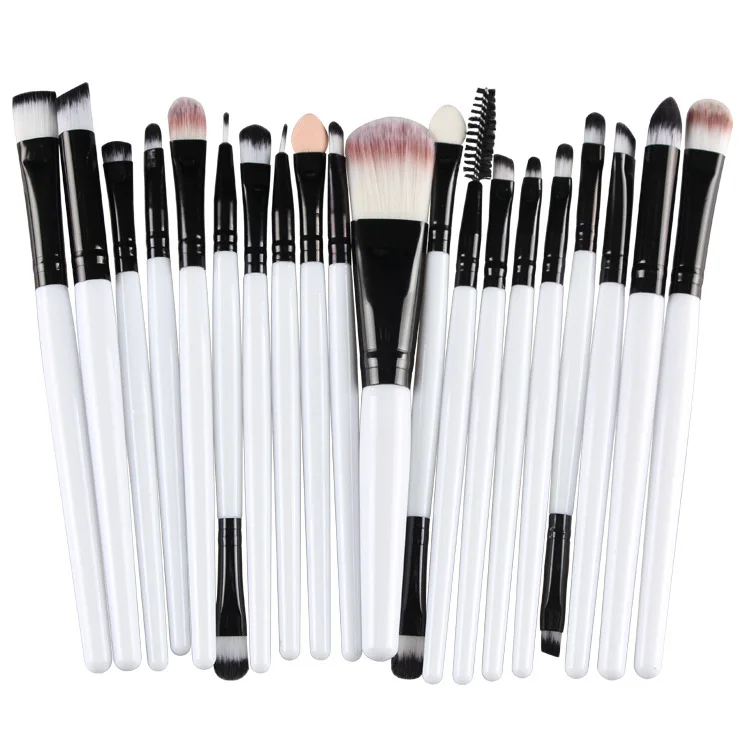 Zestaw 5-20 pędzli do makijażu OWOSC — cienie, eyeliner, róż Burgundia