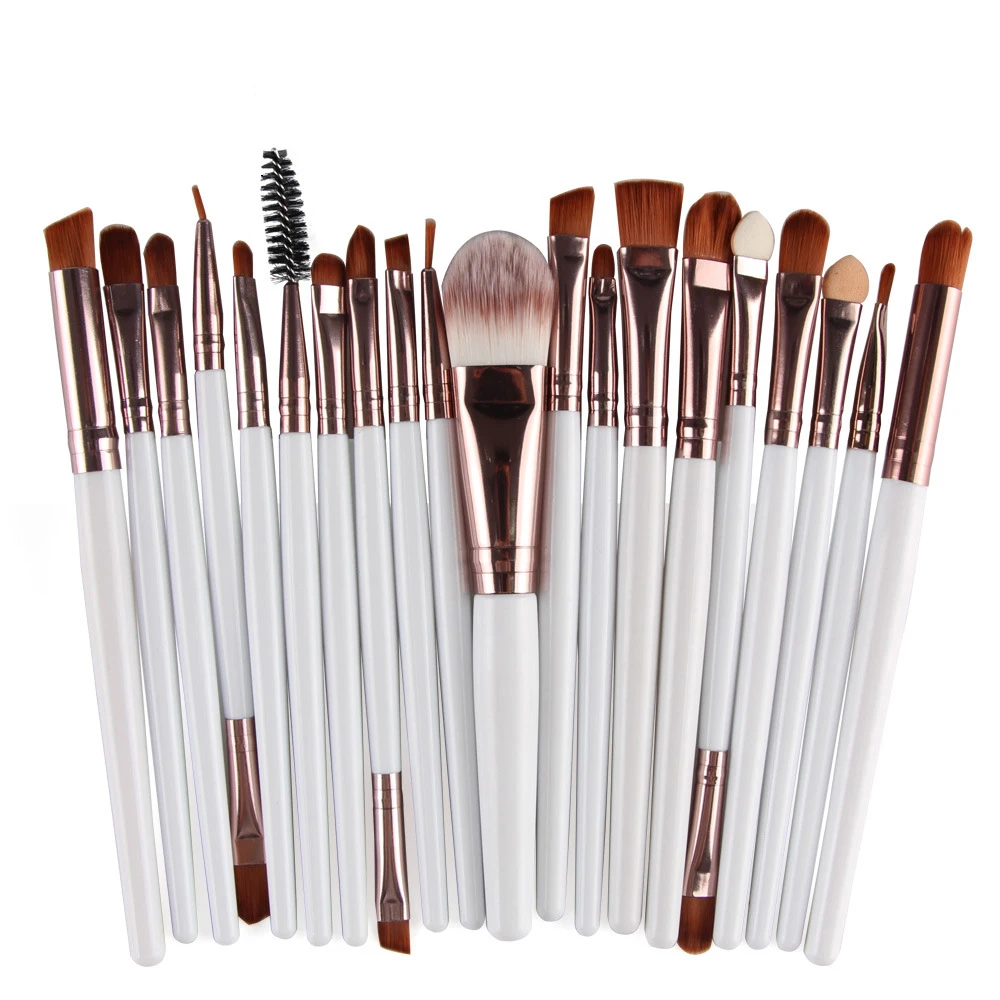 Zestaw 5-20 pędzli do makijażu OWOSC — cienie, eyeliner, róż Ciemny szary