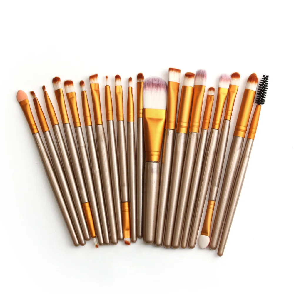 Zestaw 5-20 pędzli do makijażu OWOSC — cienie, eyeliner, róż Kolba