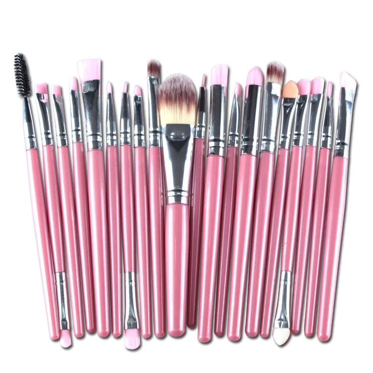 Zestaw 5-20 pędzli do makijażu OWOSC — cienie, eyeliner, róż Pomarańczowy