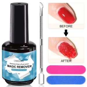 Zestaw do usuwania żelu z paznokci LIMEGIRL — zmywacz UV manicure Zielony