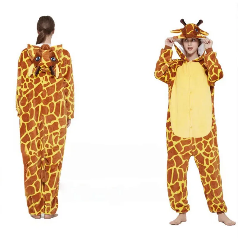 Zimowa piżama kigurumi ze zwierzętami z kapturem Armijna zieleń