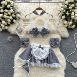 Zmysłowa koszula nocna halter w stylu cheongsam z frędzlami Khaki