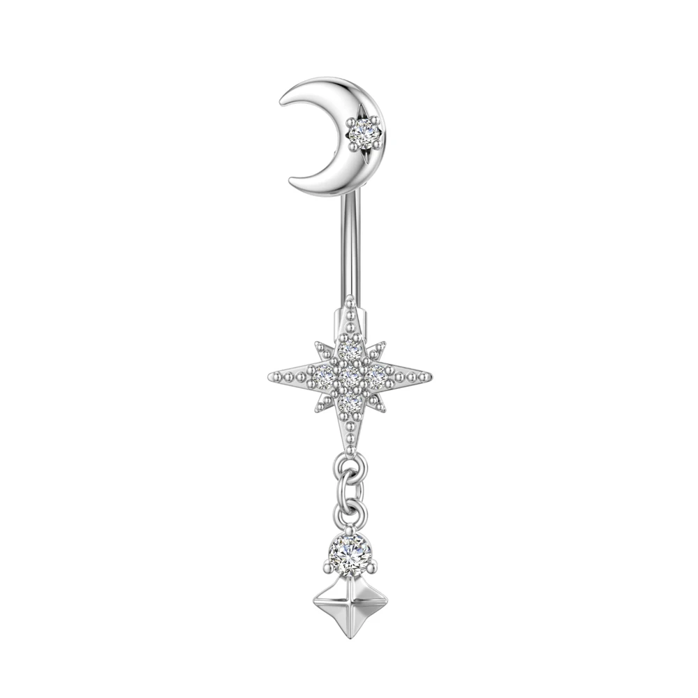 Zwisający piercing pępka wąż wiśnia motyl kryształy CZ Kolor jasnożółtego złota